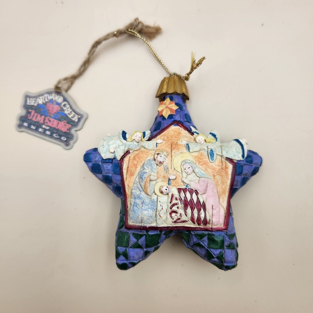 Jim Shore Heartwood Creek Christmas Nativity Scene Star Ornament Jesus Angels